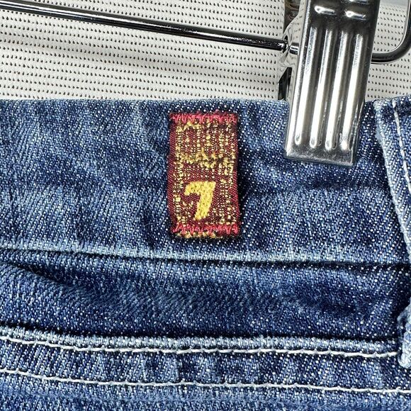 7 for All Mankind Jeans A Pocket Flip Flop Flared Womens Sz 27 (31”x 30.5”) Blue - Picture 9 of 16